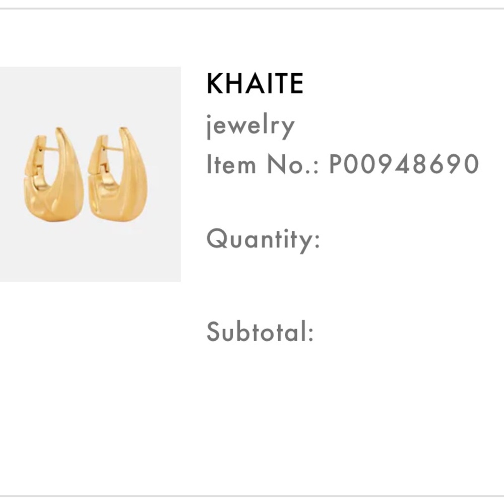 KHAITE Gold Dangle Earrings with Teardrop Design